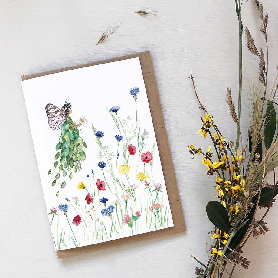 Meadow Flower Fairy Card